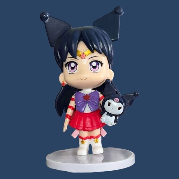 NIP Sailor Moon Cosmos Eternal Sailor Mars & Kuromi Figure Cake Topper 3” B15 - Picture 1 of 3